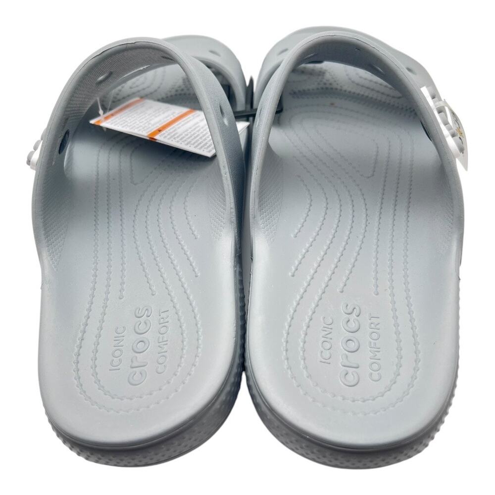 Crocs Classic Double Strap Grey Slip On Sandals Size 12 - Picture 4 of 6